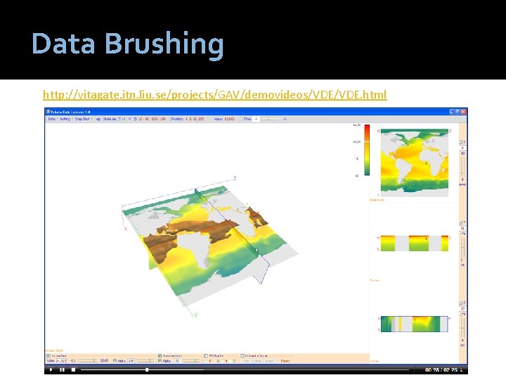 Data Brushing http: //vitagate. itn. liu. se/projects/GAV/demovideos/VDE. html 