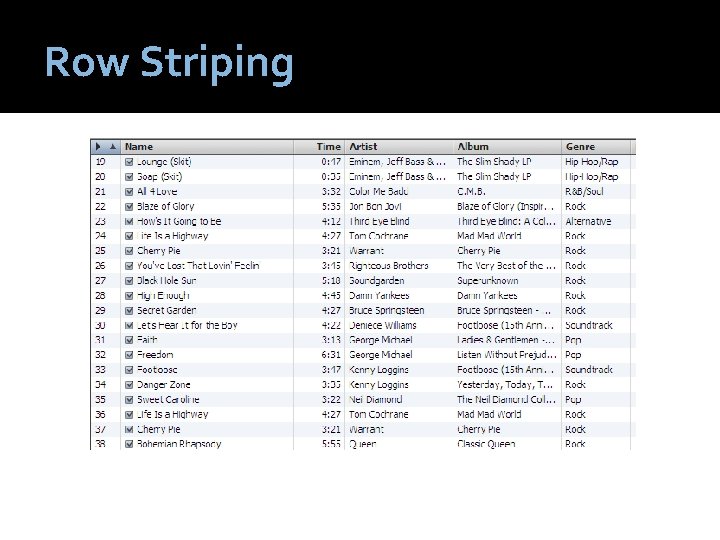 Row Striping 