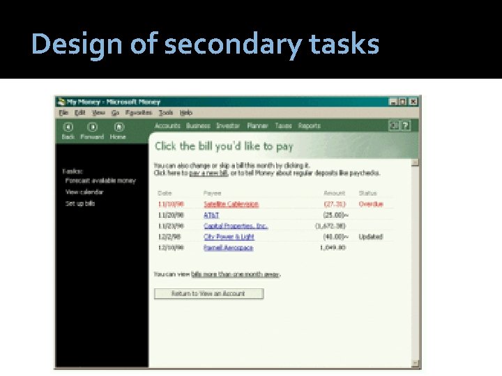 Design of secondary tasks 