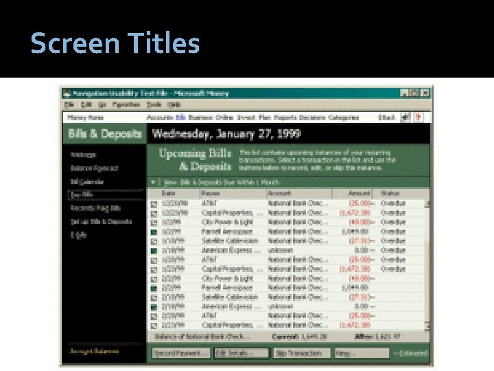 Screen Titles 