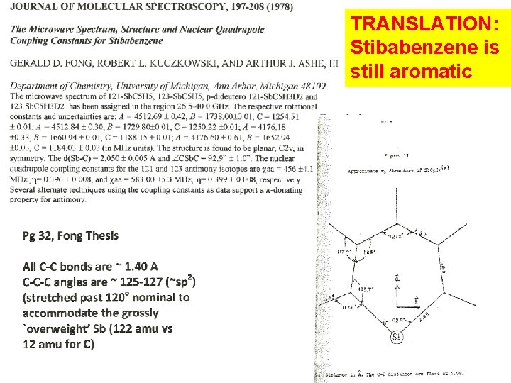 TRANSLATION: Stibabenzene is still aromatic TRANSLATION: Stibabenzene is still aromatic