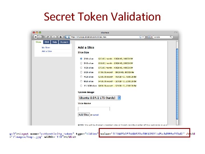 Secret Token Validation 