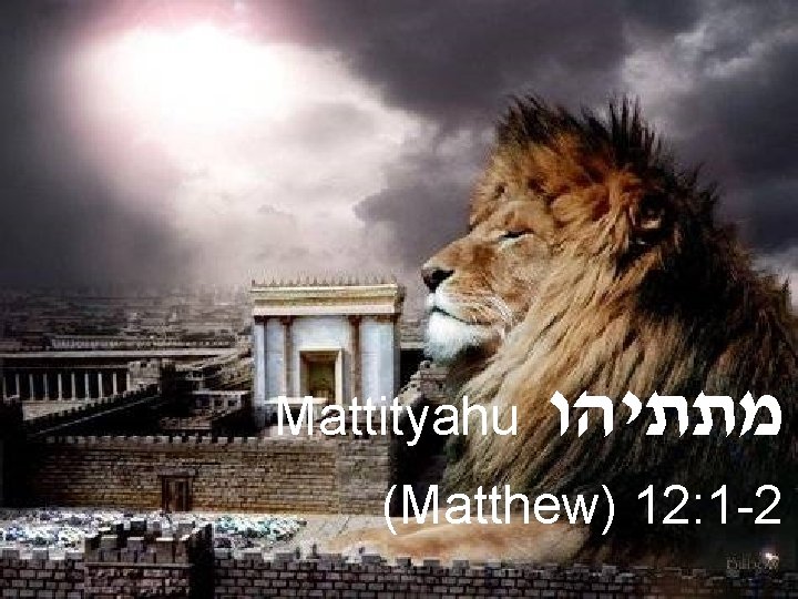 Mattityahu מתתיהו (Matthew) 12: 1 -2 