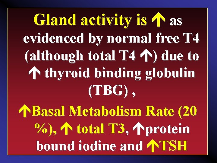 Gland activity is as evidenced by normal free T 4 (although total T 4