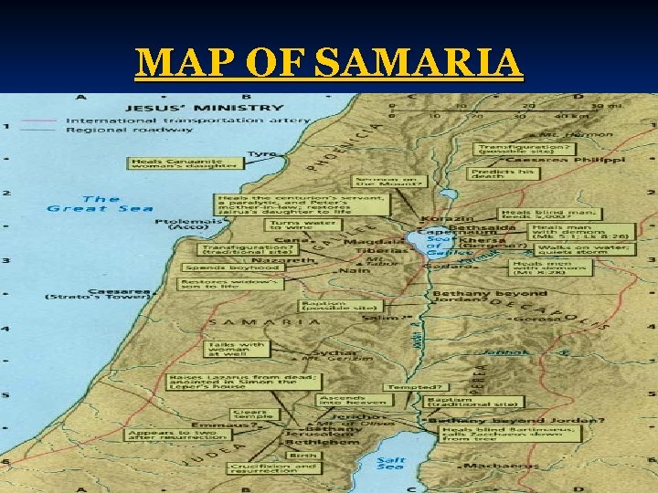 MAP OF SAMARIA  MAP OF SAMARIA