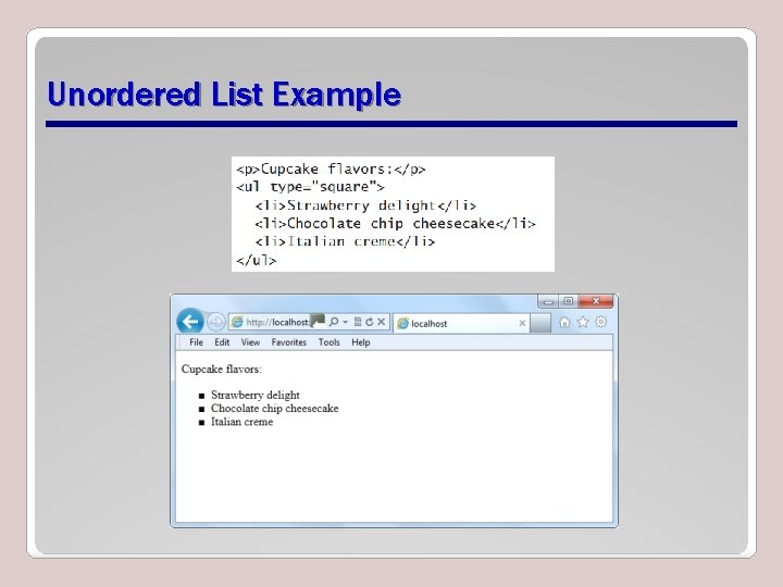 Unordered List Example 