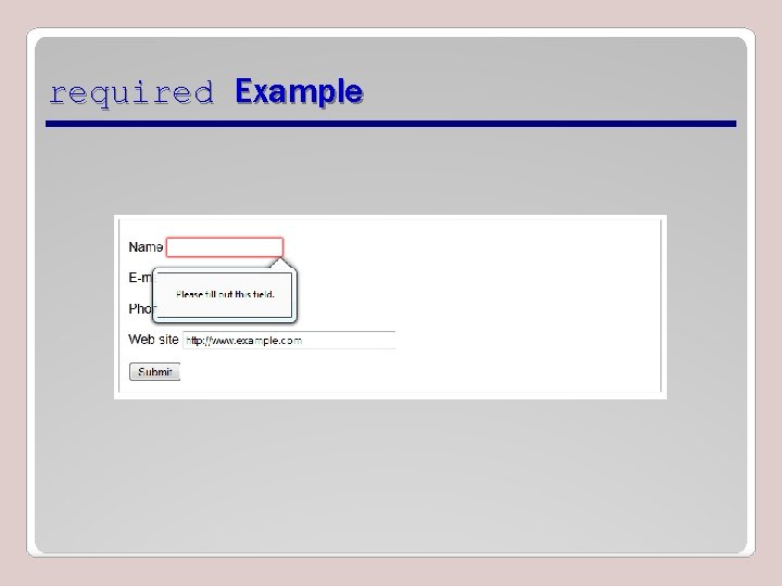 required Example 