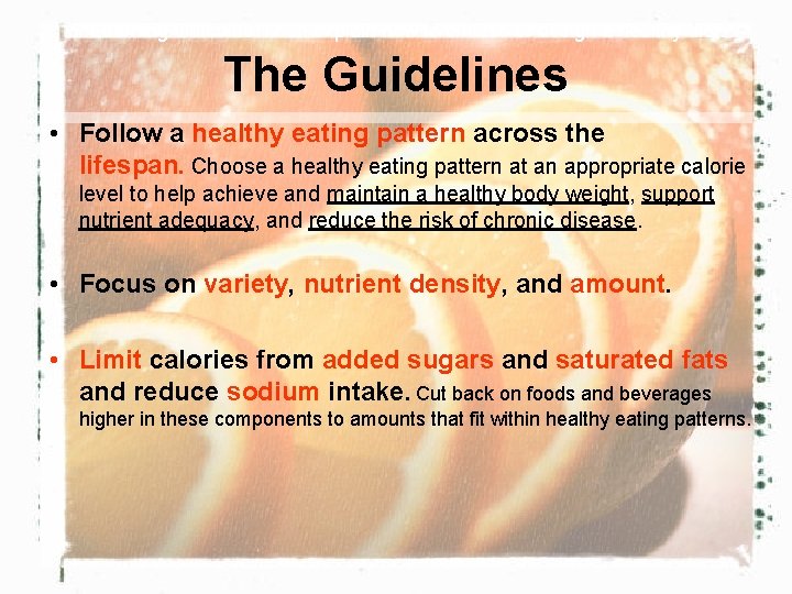 Learning Outcome: I can explain how to choose or design a healthy diet. The