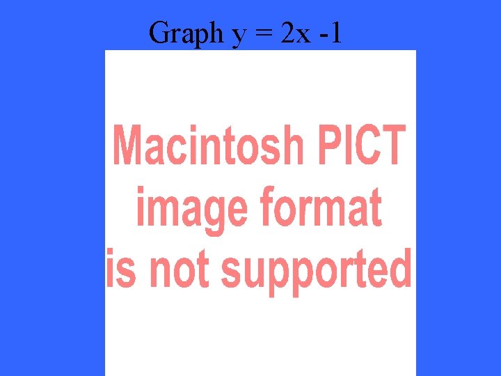 Graph y = 2 x -1 