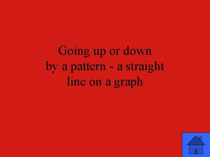 Going up or down by a pattern - a straight line on a graph