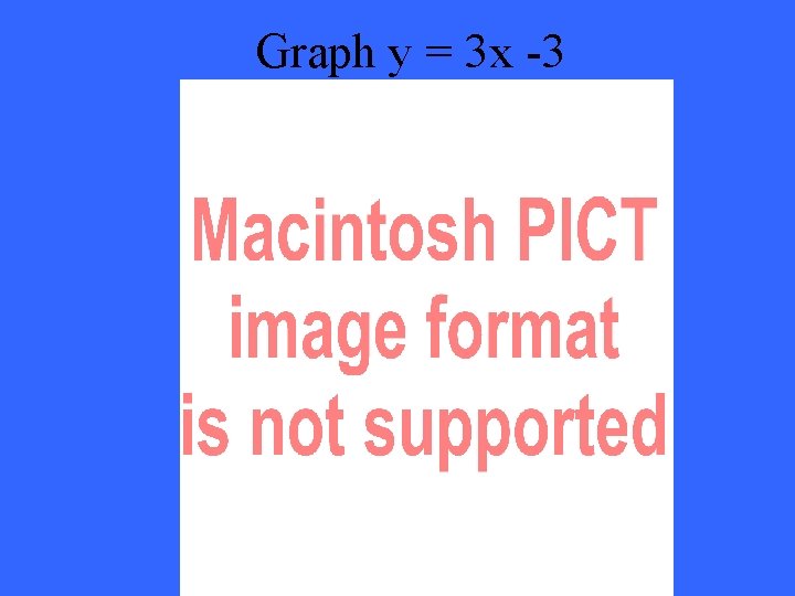 Graph y = 3 x -3 