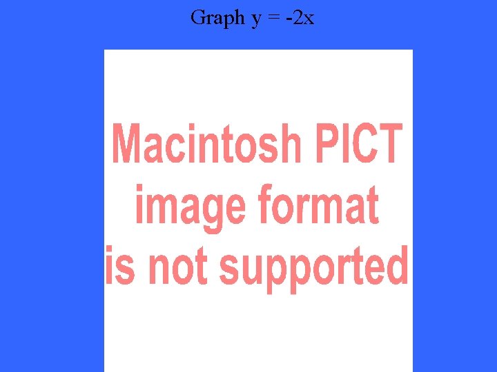 Graph y = -2 x 8 