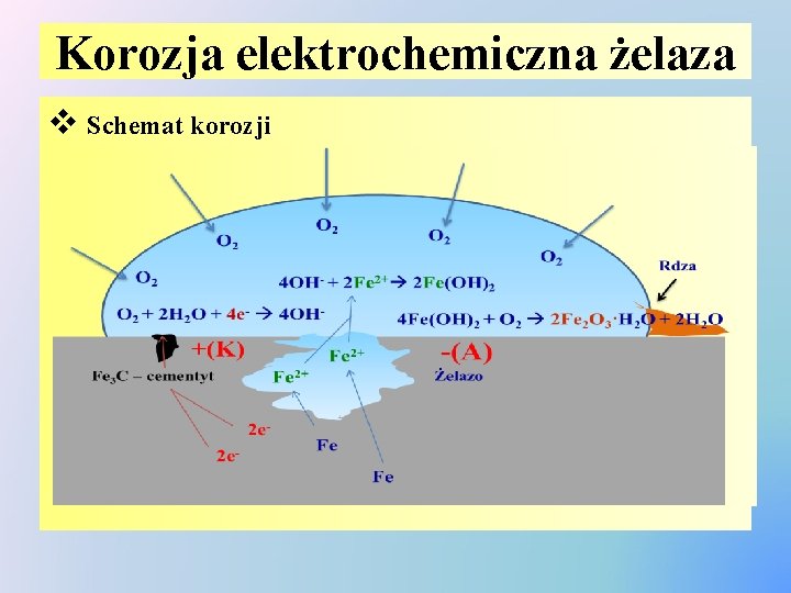 Korozja elektrochemiczna żelaza v Schemat korozji 