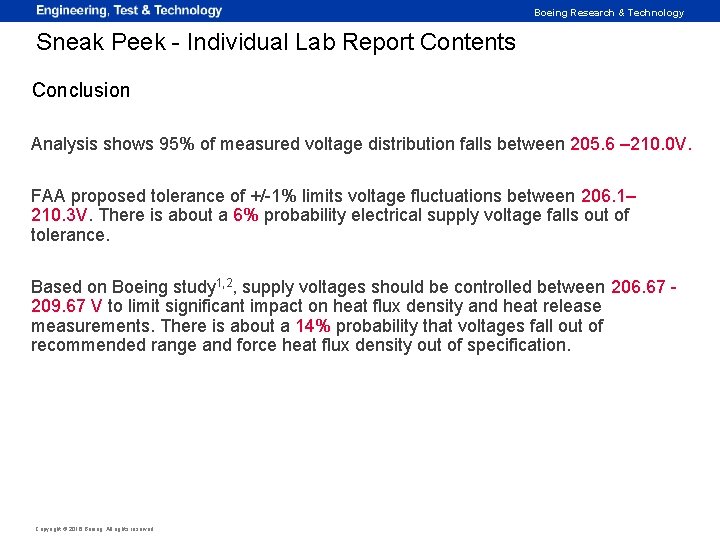 Boeing Research & Technology Sneak Peek - Individual Lab Report Contents Conclusion Analysis shows