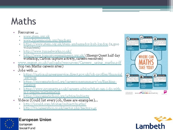 Maths • Resources. . . ▫ www. stem. org. uk ▫ www. futuremorph. org/teachers