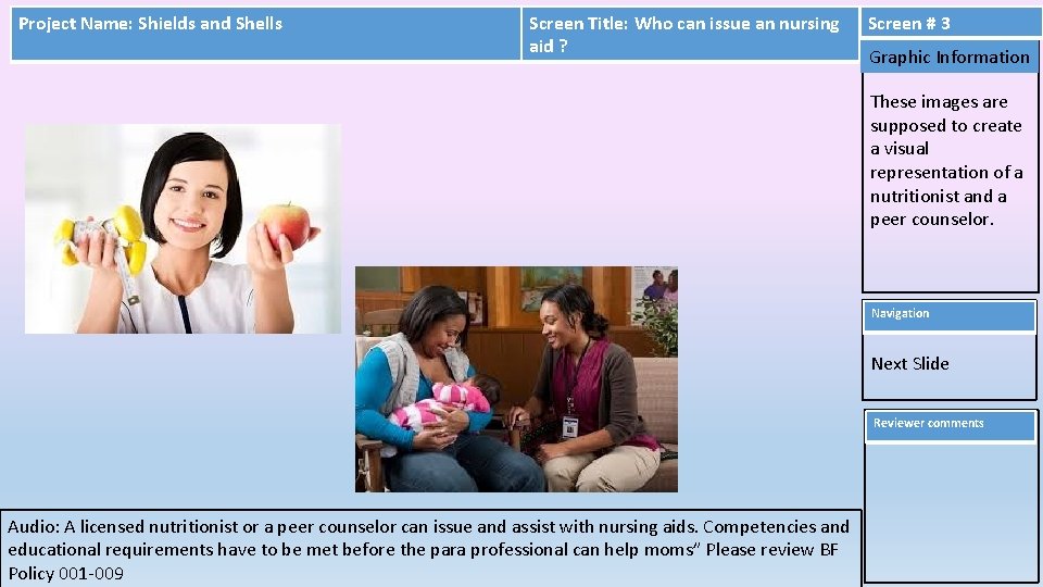 Project Name: Shields and Shells Screen Title: Who can issue an nursing aid ?