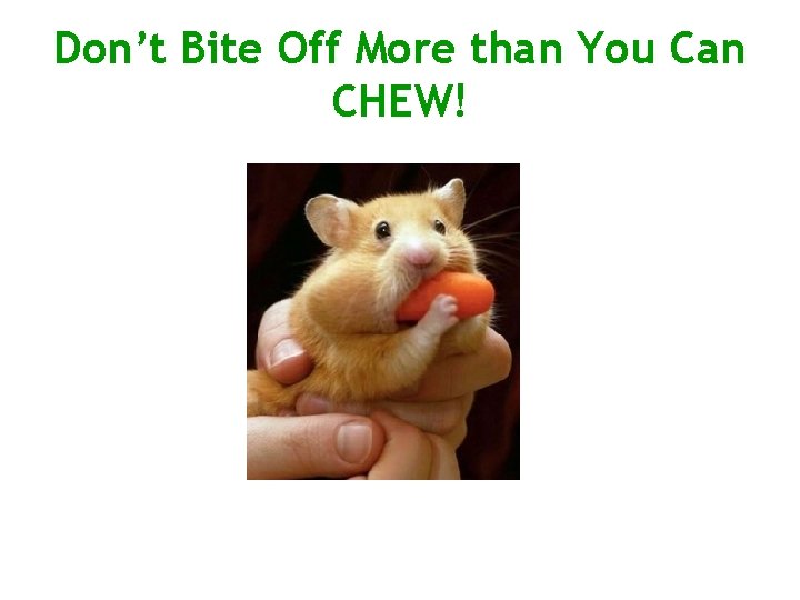 Don’t Bite Off More than You Can CHEW! 