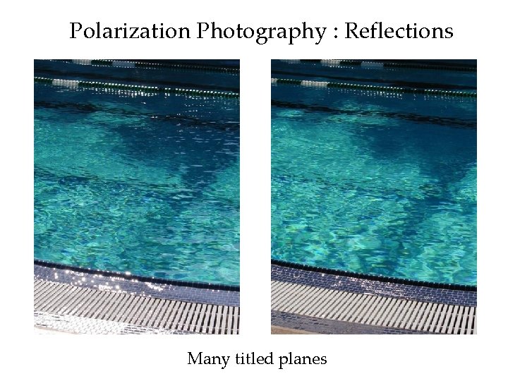 Polarization Photography : Reflections Many titled planes 
