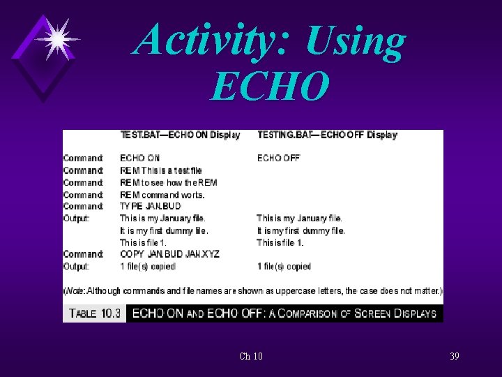 Activity: Using ECHO Ch 10 39 