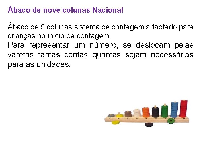 Ábaco de nove colunas Nacional Ábaco de 9 colunas, sistema de contagem adaptado para