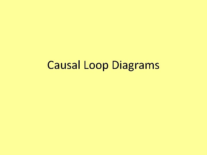 Causal Loop Diagrams 
