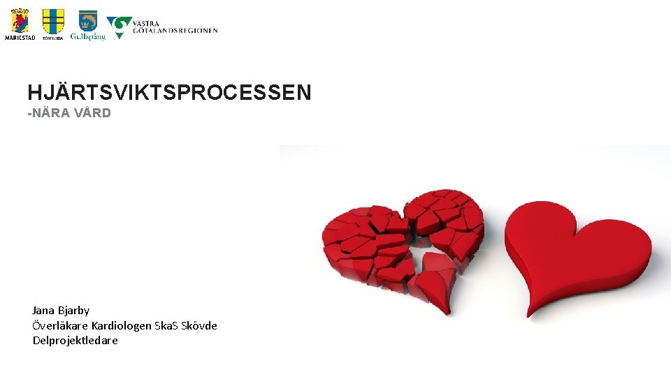 HJÄRTSVIKTSPROCESSEN -NÄRA VÅRD Jana Bjarby Överläkare Kardiologen Ska. S Skövde Delprojektledare 