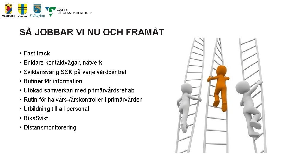 SÅ JOBBAR VI NU OCH FRAMÅT • Fast track • Enklare kontaktvägar, nätverk •