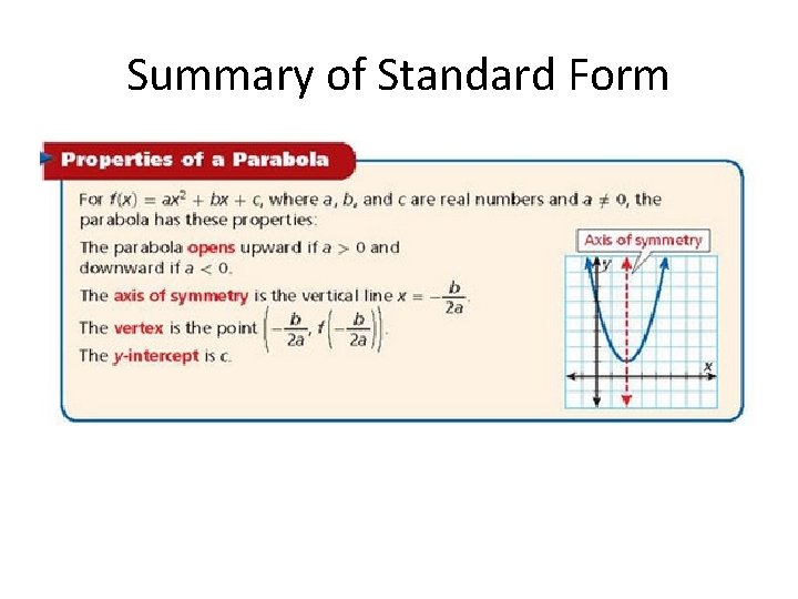 Summary of Standard Form 