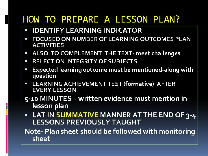 HOW TO PREPARE A LESSON PLAN? IDENTIFY LEARNING INDICATOR FOCUSED ON NUMBER OF LEARNING