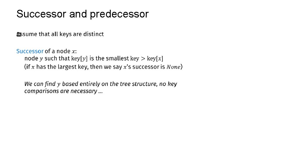 Successor and predecessor p 