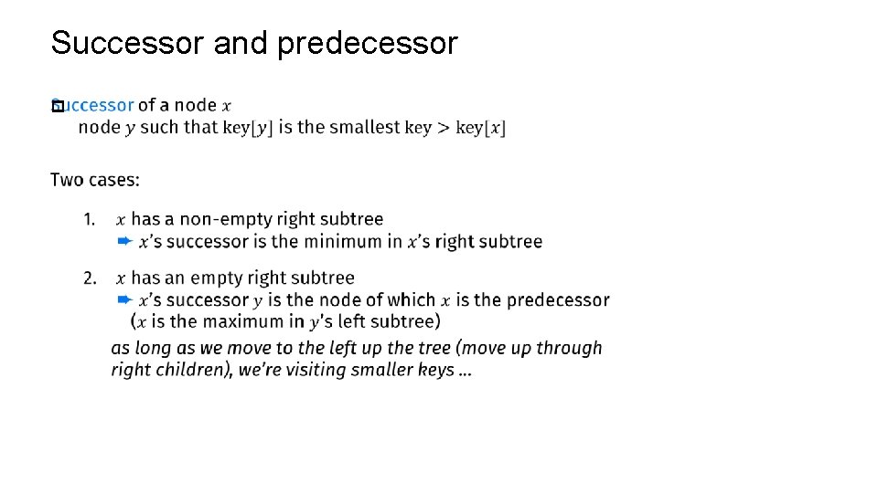 Successor and predecessor p 