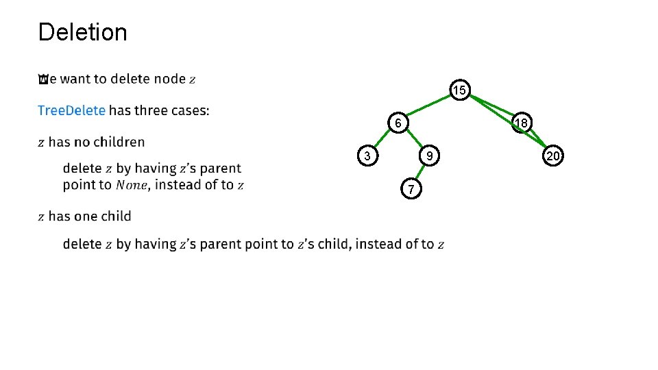 Deletion p 15 6 18 9 3 7 20 