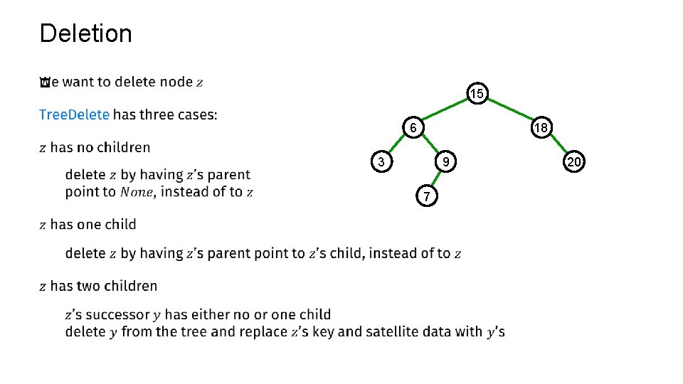 Deletion p 15 6 18 9 3 7 20 