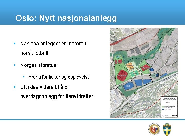 Oslo: Nytt nasjonalanlegg § Nasjonalanlegget er motoren i norsk fotball § Norges storstue §