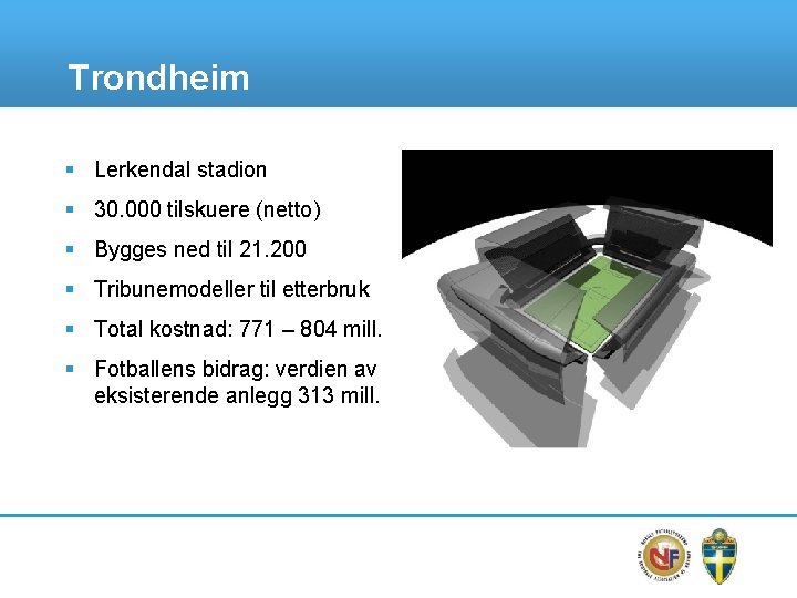 Trondheim § Lerkendal stadion § 30. 000 tilskuere (netto) § Bygges ned til 21.