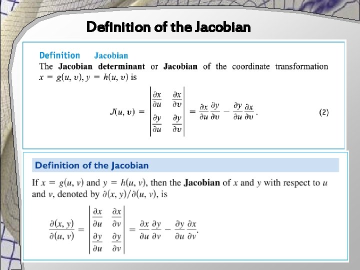 Definition of the Jacobian 