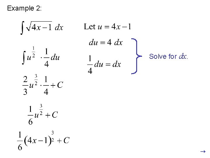 Example 2: Solve for dx. 