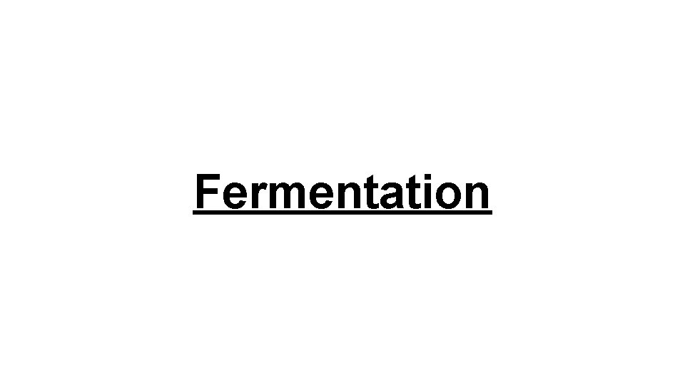 Fermentation 