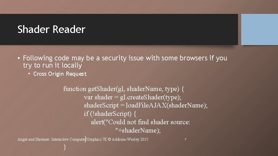 Shader Reader • Following code may be a security issue with some browsers if Shader Reader • Following code may be a security issue with some browsers if