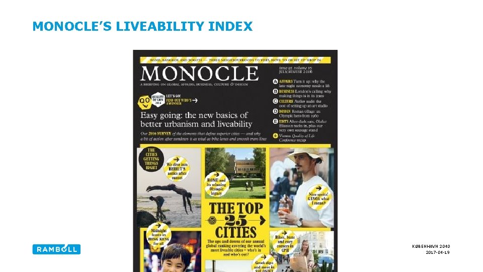 MONOCLE’S LIVEABILITY INDEX KØBENHAVN 2040 2017 -04 -19 