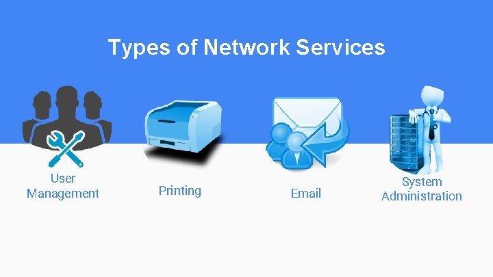 Types of Network Services User Management Printing Email System Administration 