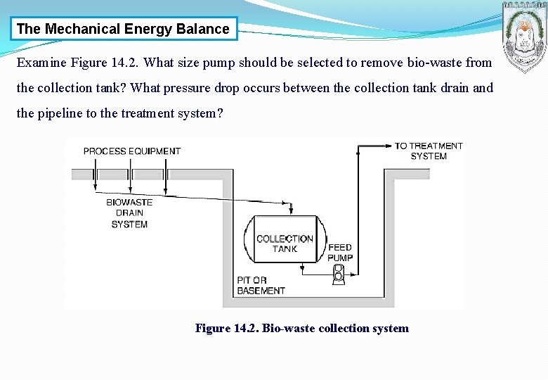 The Mechanical Energy Balance Examine Figure 14. 2. What size pump should be selected