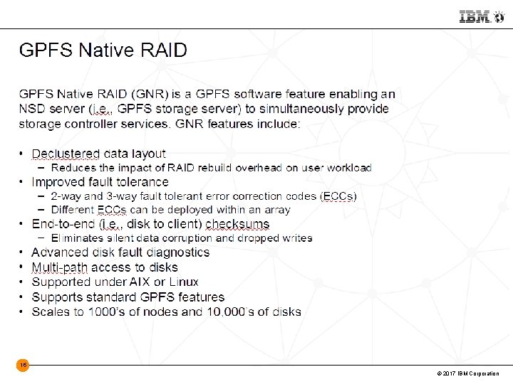 16 © 2017 IBM Corporation 