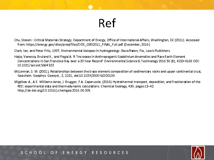 Ref Chu, Steven. : Critical Materials Strategy, Department of Energy, Office of International Affairs,