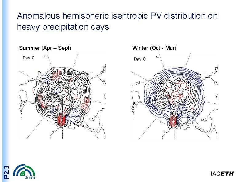 Anomalous hemispheric isentropic PV distribution on heavy precipitation days P 2. 3 Summer (Apr