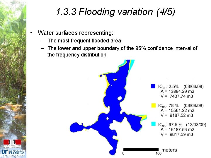 1. 3. 3 Flooding variation (4/5) • Water surfaces representing: – The most frequent