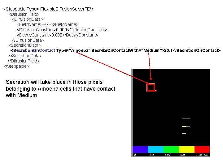 <Steppable Type="Flexible. Diffusion. Solver. FE"> <Diffusion. Field> <Diffusion. Data> <Field. Name>FGF</Field. Name> <Diffusion. Constant>0.