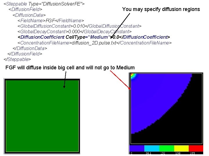 <Steppable Type="Diffusion. Solver. FE"> <Diffusion. Field> You may specify diffusion regions <Diffusion. Data> <Field.