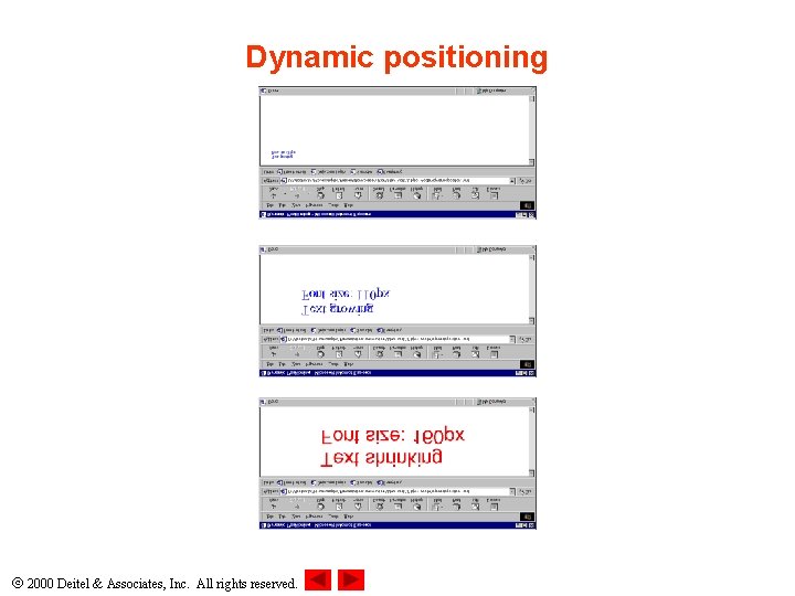 Dynamic positioning 2000 Deitel & Associates, Inc. All rights reserved. 
