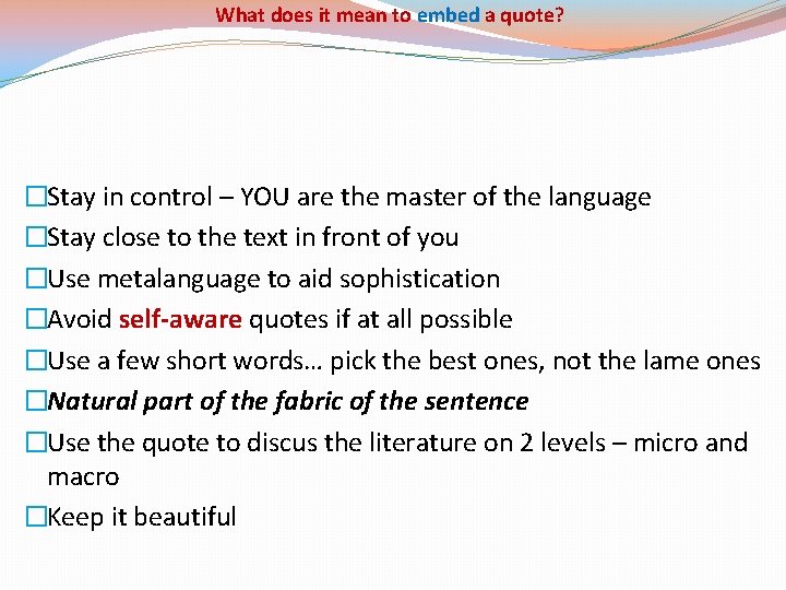 What does it mean to embed a quote? �Stay in control – YOU are What does it mean to embed a quote? �Stay in control – YOU are